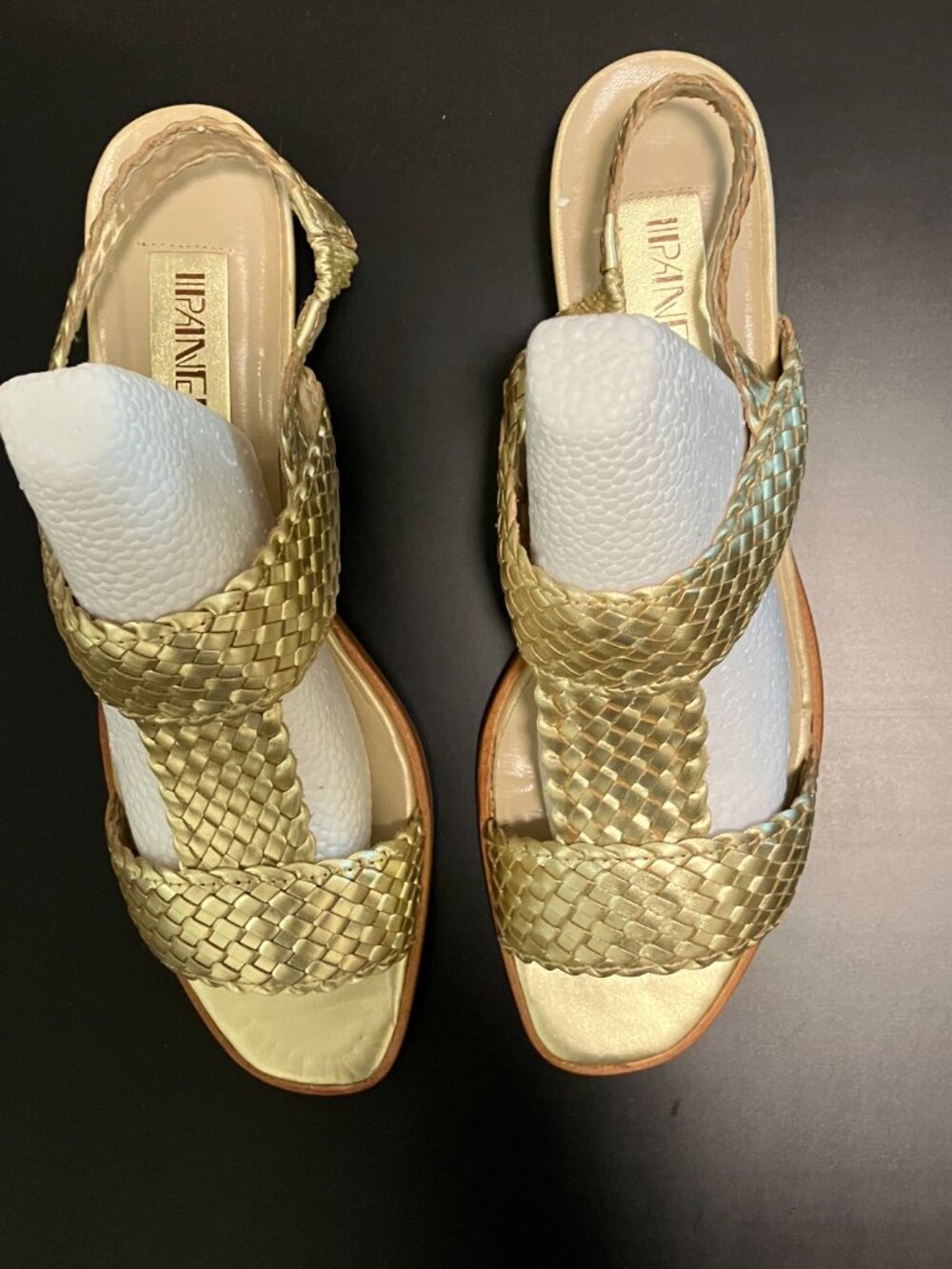 Ipanema NWT/NWOB Gold Braided Leather Sandals Size 10M - Picture 3 of 5